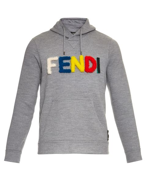 fendi men's gray pullover hoodie.